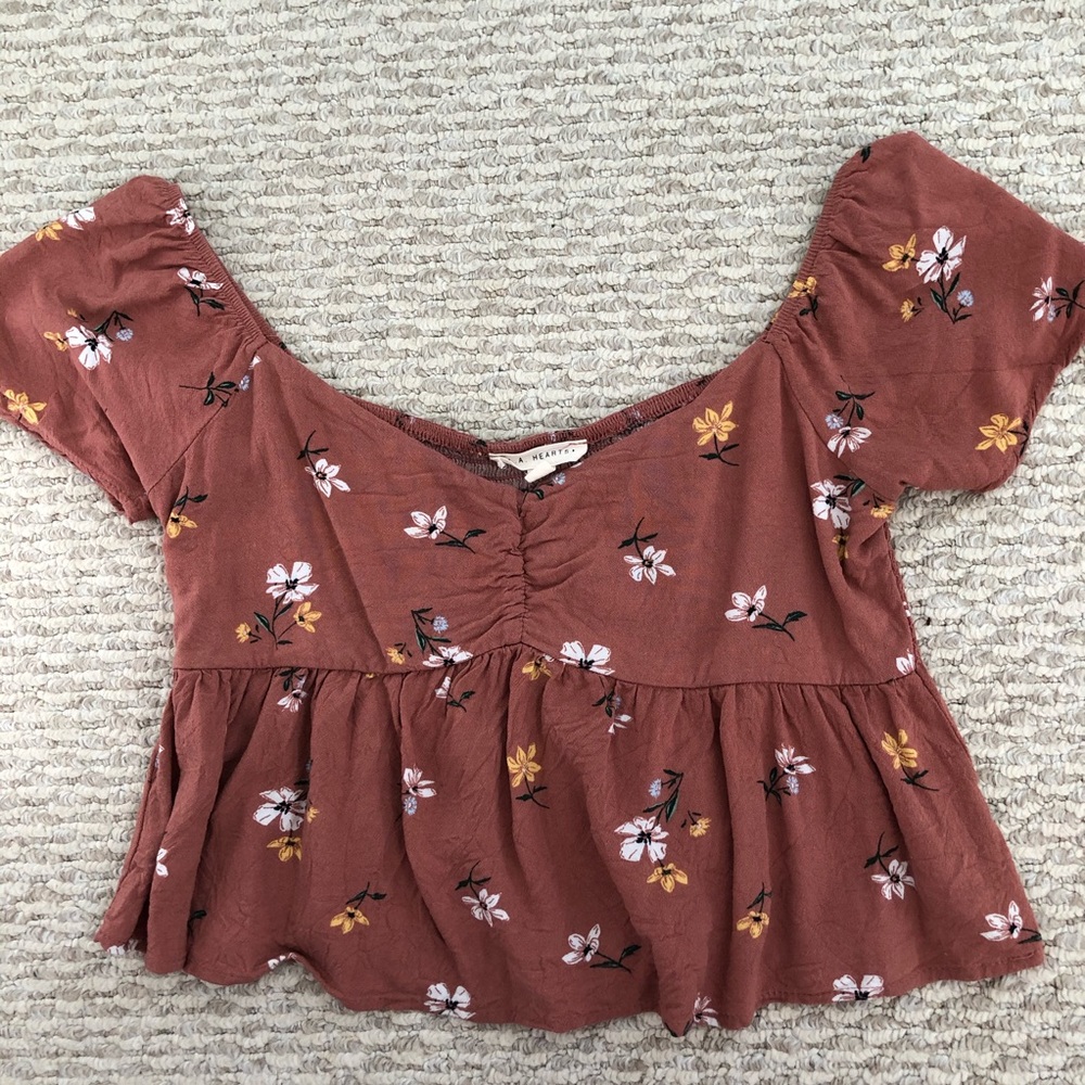 Pacsun sweetheart floral crop top